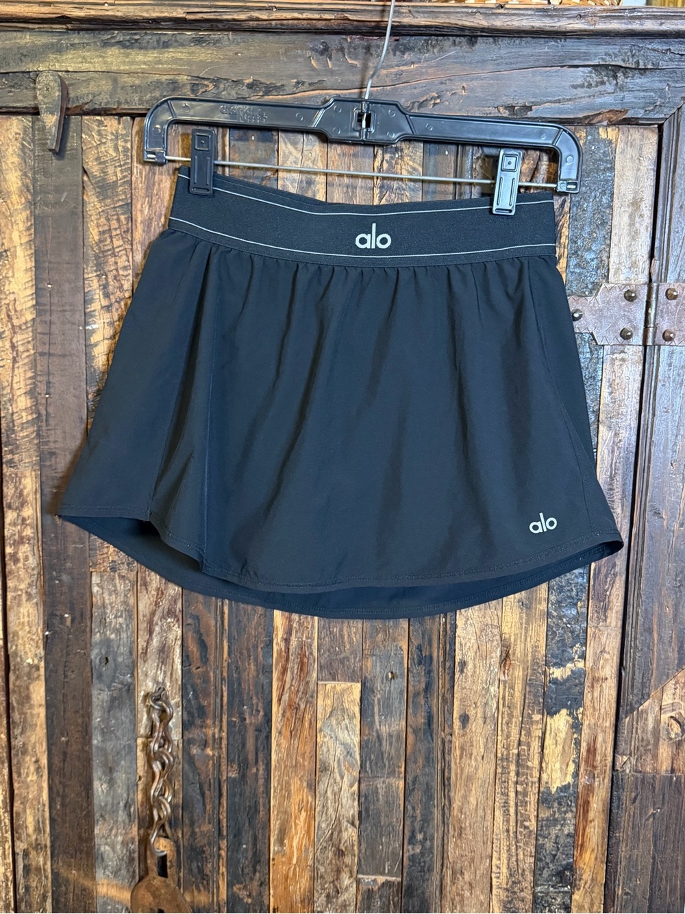 ALO Yoga Match Point Tennis Skirt Skort S Black Built In Shorts pickleball